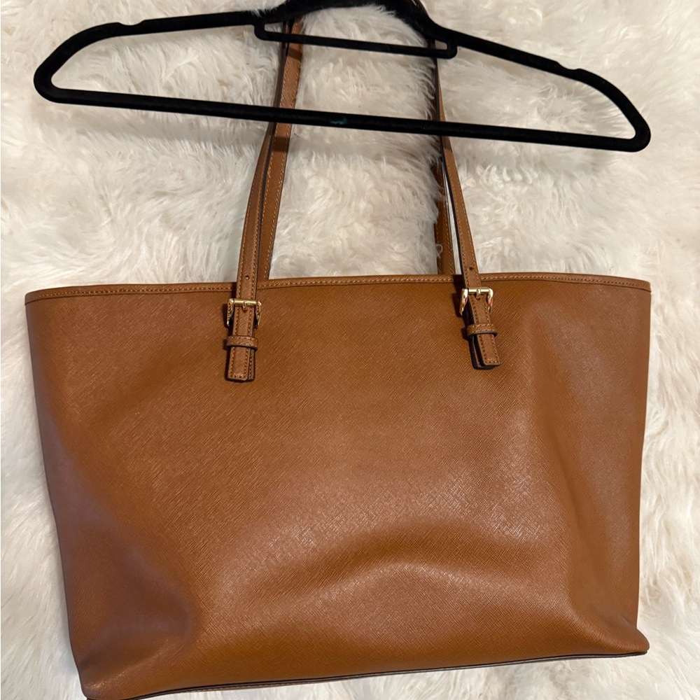 Michael Kors Tan Leather Tote with Gold Charm - Picture 6 of 7